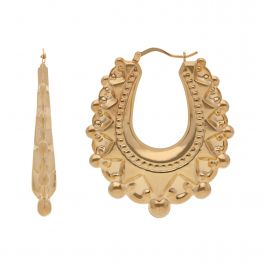14K Gold Earrings, Gold 50/50 Paper Clip + Curb Long Drop Earrings, Earrings 2023