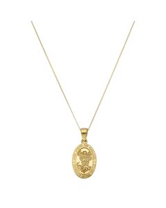 New 9ct Yellow Gold St Michael The Archangel & 18" Necklace