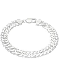 New Sterling Silver 8.5" Double Curb Link Bracelet 1.2oz