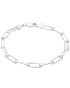 New Sterling Silver Paper Clip Link 8" Bracelet