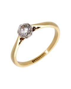 Pre-Owned 9ct Yellow Gold 0.28 Carat Diamond Solitaire Ring