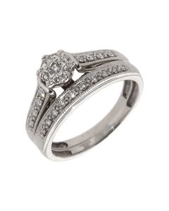 Pre-Owned 9ct White Gold Diamond Bridal Ring Set