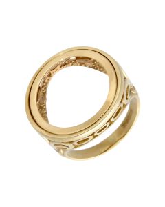 Pre-Owned 9ct Yellow Gold Half Sovereign Coin Ring Mount