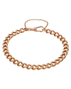 Pre-Owned 9ct Rose Gold Albert Link Bracelet & Safety Chain