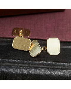 Pre-Owned Vintage 1964 18ct Yellow Gold Engraved Cufflinks