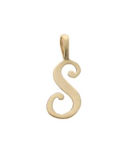 Pre-Owned 9ct Yellow Gold Lightweight Initial S Pendant
