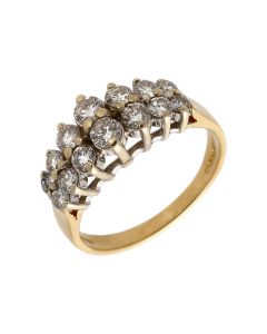 Pre-Owned 18ct Gold 1.00 Carat Diamond Double Row Dress Ring