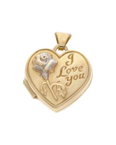 Pre-Owned 9ct Gold I Love You Heart Locket Pendant
