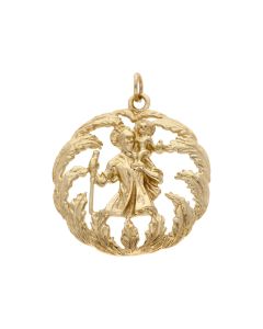 Pre-Owned 9ct Yellow Gold Fancy Cutout St.Christopher Pendant