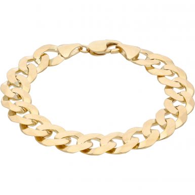 New 9ct Yellow Gold Solid 8.5 Inch Curb Bracelet 29g