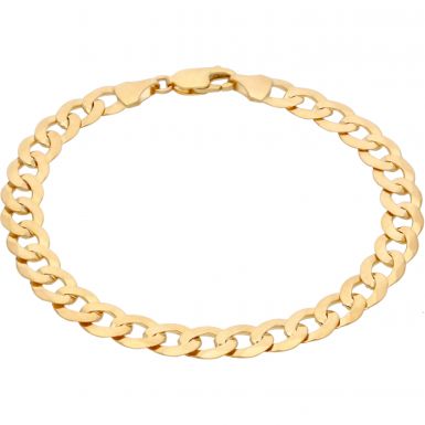 New 9ct Yellow Gold 8.5" Solid Curb Bracelet 9.8g