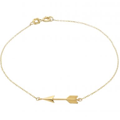 New 9ct Yellow Gold Arrow Symbol Delicate Ladies Bracelet