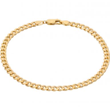 New 9ct Yellow Gold 8 Inch Solid Curb Link Bracelet