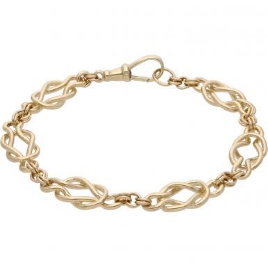 New 9ct Yellow Gold 7.5 Inch Fancy Link Bracelet 14.8g