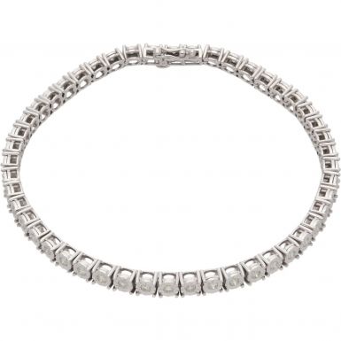 New 9ct White Gold 1.00 Carat 7 Inch Diamond Tennis Bracelet