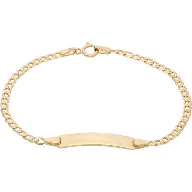 New 9ct Yellow Gold 6 Inch Curb Link Childs Identity Bracelet