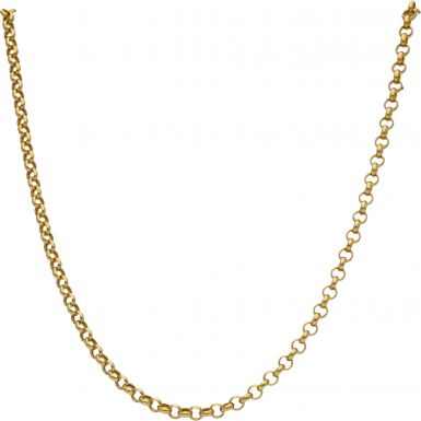 New 9ct Yellow Gold 18 Inch Hollow Round Belcher Chain Necklace