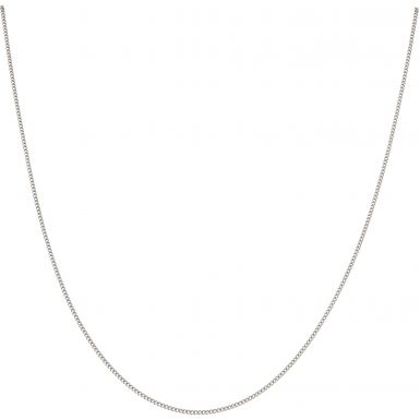New 9ct White Gold 24" Curb Link Chain Necklace