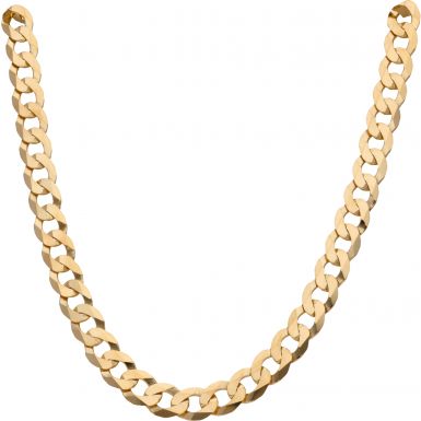 New 9ct Gold Solid 26 Inch Heavy Flat Curb Necklace 2.1oz