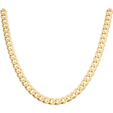 New 9ct Yellow Gold 26 Inch Solid Curb Chain Necklace 26.9g