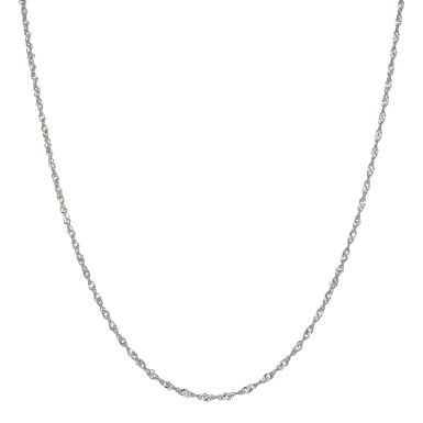 New 9ct White Gold 18" Singapore Twist Curb Link Chain Necklace