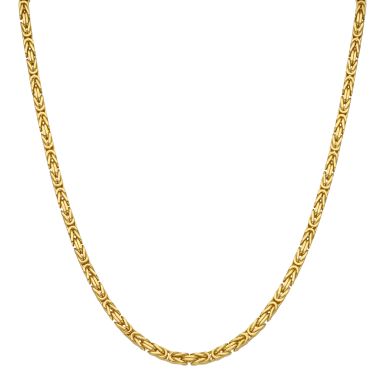 New 9ct Yellow Gold 20" Square Byzantine Chain Necklace 1.3oz