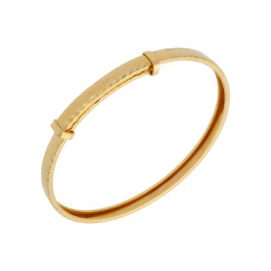 New 9ct Yellow Gold 3mm Patterned Expanding Baby Bangle