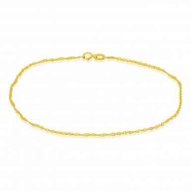 New 9ct Yellow Gold 9 Inch Twisted Curb Anklet
