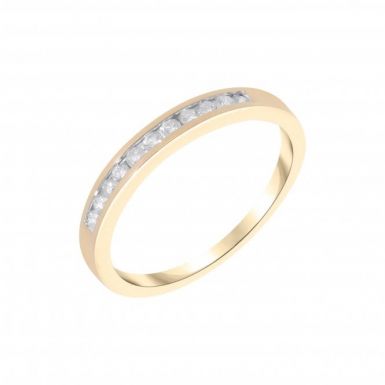 New 9ct Yellow Gold 0.20ct Diamond Channel Set Eternity Ring