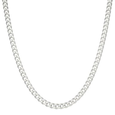 New Sterling Silver 18" Curb Chain Necklace