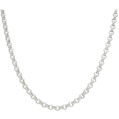 New Sterling Silver 24 Inch Round Belcher Chain Necklace 1oz
