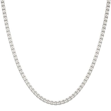 New Sterling Silver 24" Box Cage Link Chain Necklace 1.3oz