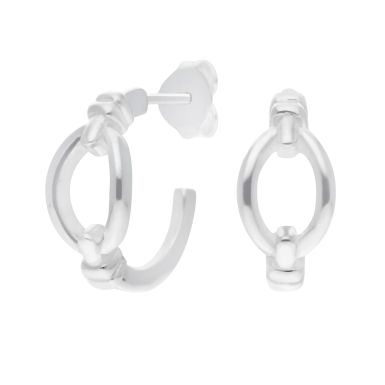New Sterling Silver Open Loop Hoop Earrings