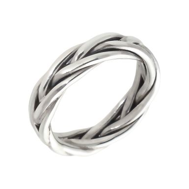 New Sterling Silver Celtic Plait Band Ring