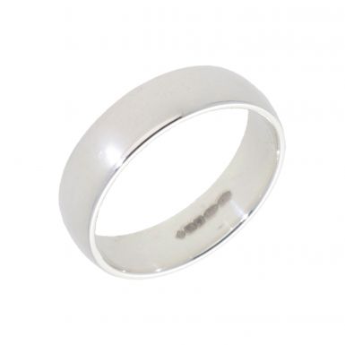 New Sterling Silver 6mm Traditional Court Wedding Ring