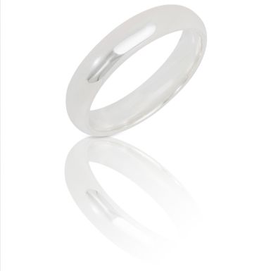 New Sterling Silver 4mm D Shape Wedding Ring