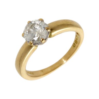 Pre-Owned 18ct Yellow Gold 1.00 Carat Diamond Solitaire Ring