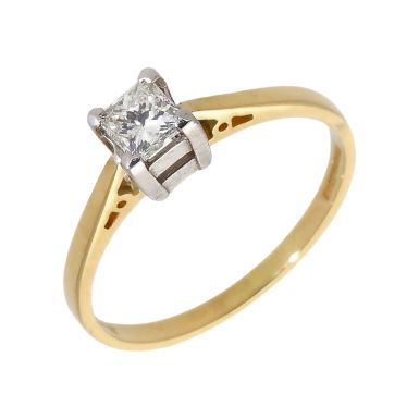 Pre-Owned 18ct Gold 0.33ct Princess Cut Diamond Solitaire Ring