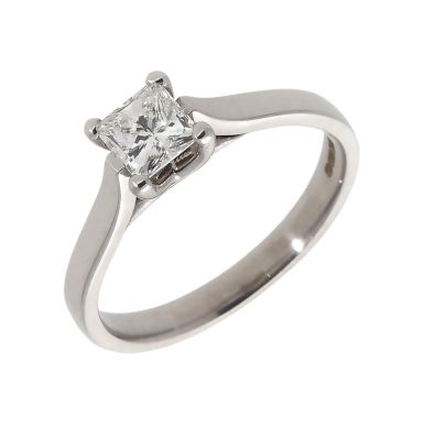Pre-Owned 18ct Gold 0.56ct Princess Cut Diamond Solitaire Ring