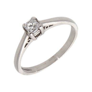 Pre-Owned 18ct Gold 0.25ct Princess Cut Diamond Solitaire Ring