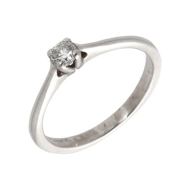 Pre-Owned 18ct White Gold 0.18 Carat Diamond Solitaire Ring
