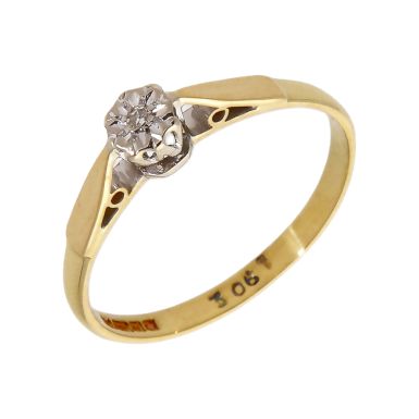 Pre-Owned Vintage 1971 18ct Illusion Set Diamond Solitaire Ring