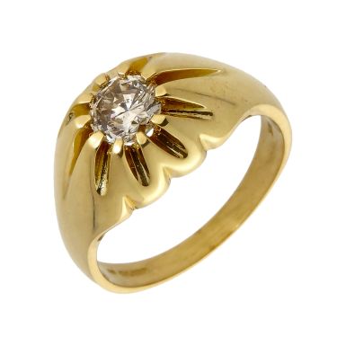 Pre-Owned 18ct Gold 0.92ct Diamond Solitaire Style Signet Ring