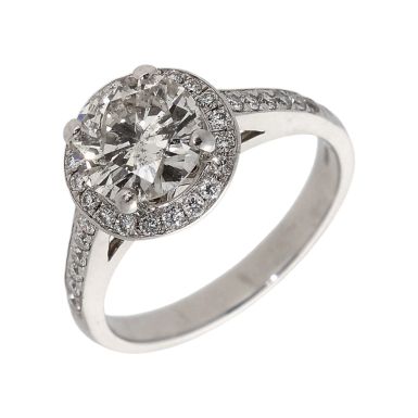Pre-Owned 18ct White Gold 2.69 Carat Diamond Halo Ring