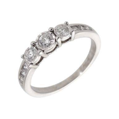 Pre-Owned 9ct White Gold 0.50 Carat Diamond Trilogy Dress Ring
