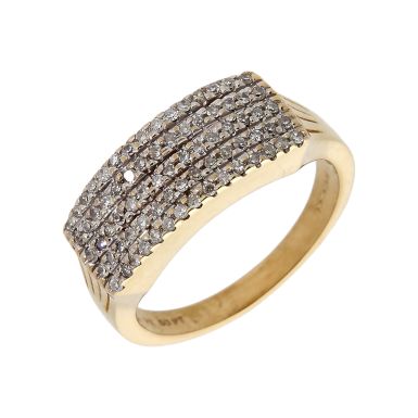Pre-Owned 9ct Gold 0.50 Carat Diamond Multi Row Dress Ring