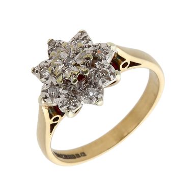 Pre-Owned Vintage 1984 9ct Gold Diamond Cluster Ring