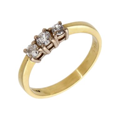 Pre-Owned 18ct Yellow Gold 0.25 Carat Diamond Trilogy Ring