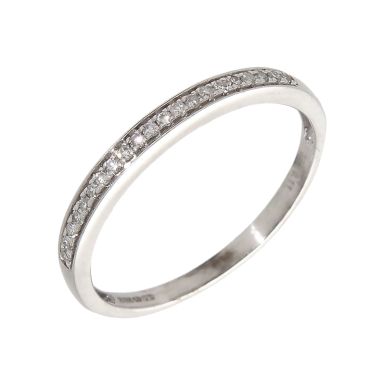 Pre-Owned 9ct White Gold 0.11 Carat Diamond Half Eternity Ring