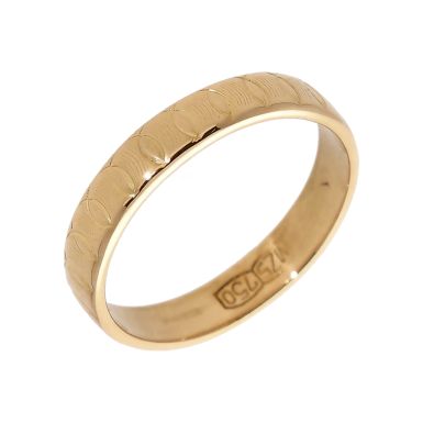 Pre-Owned 18ct Yellow Gold 3mm Patterned Wedding Band Ring